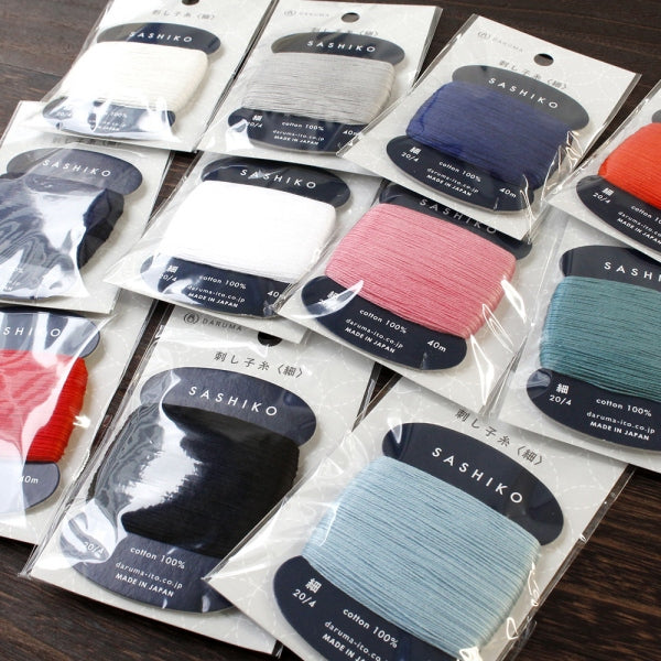 DARUMA | Sashiko embroidery cotton thread 20/4 double color 刺子繡棉細線 雙色漸變線 40m - 3 colors
