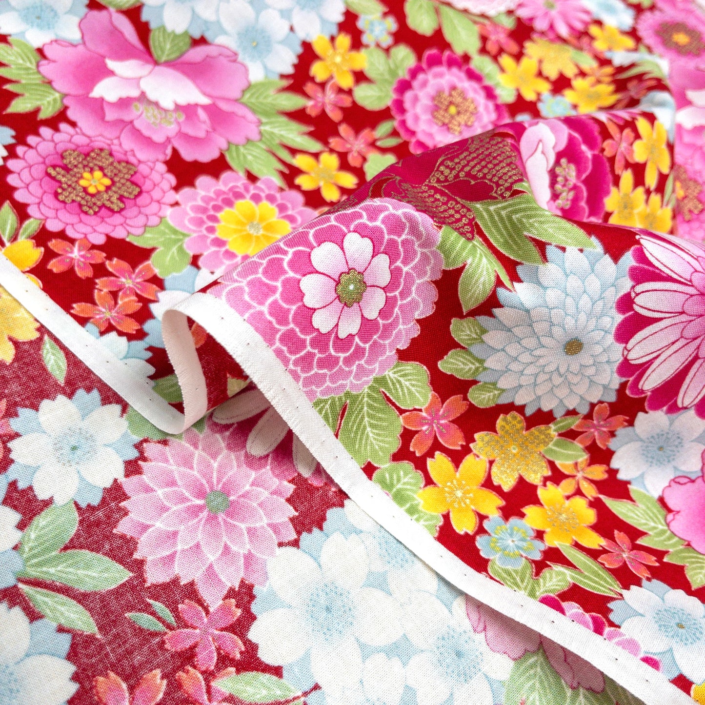 Japan | gilded japanese kaioke 燙金繡球百花 | cotton printed shirting 純棉