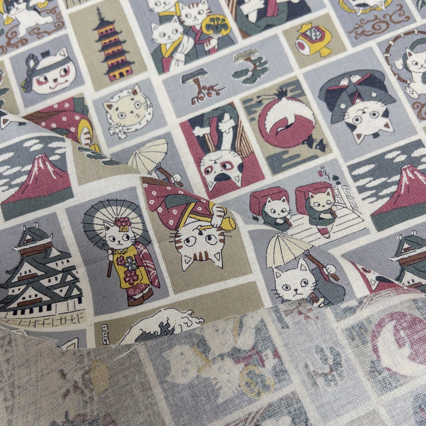Japan | japanese cats 江戸浮世繪貓 | cotton linen canvas 棉麻