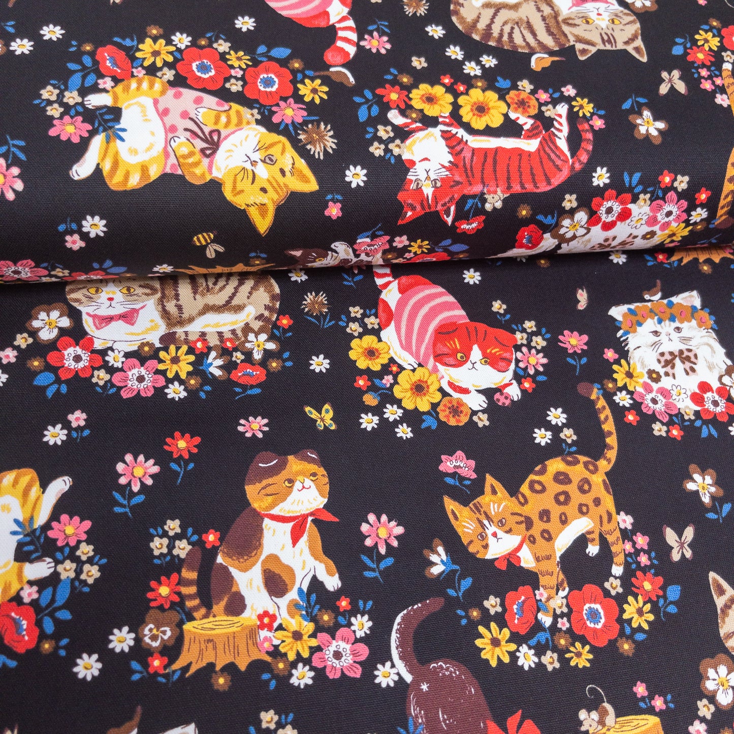 Japan | spring cat 花蝴蝶貓貓 | cotton printed oxford 純棉