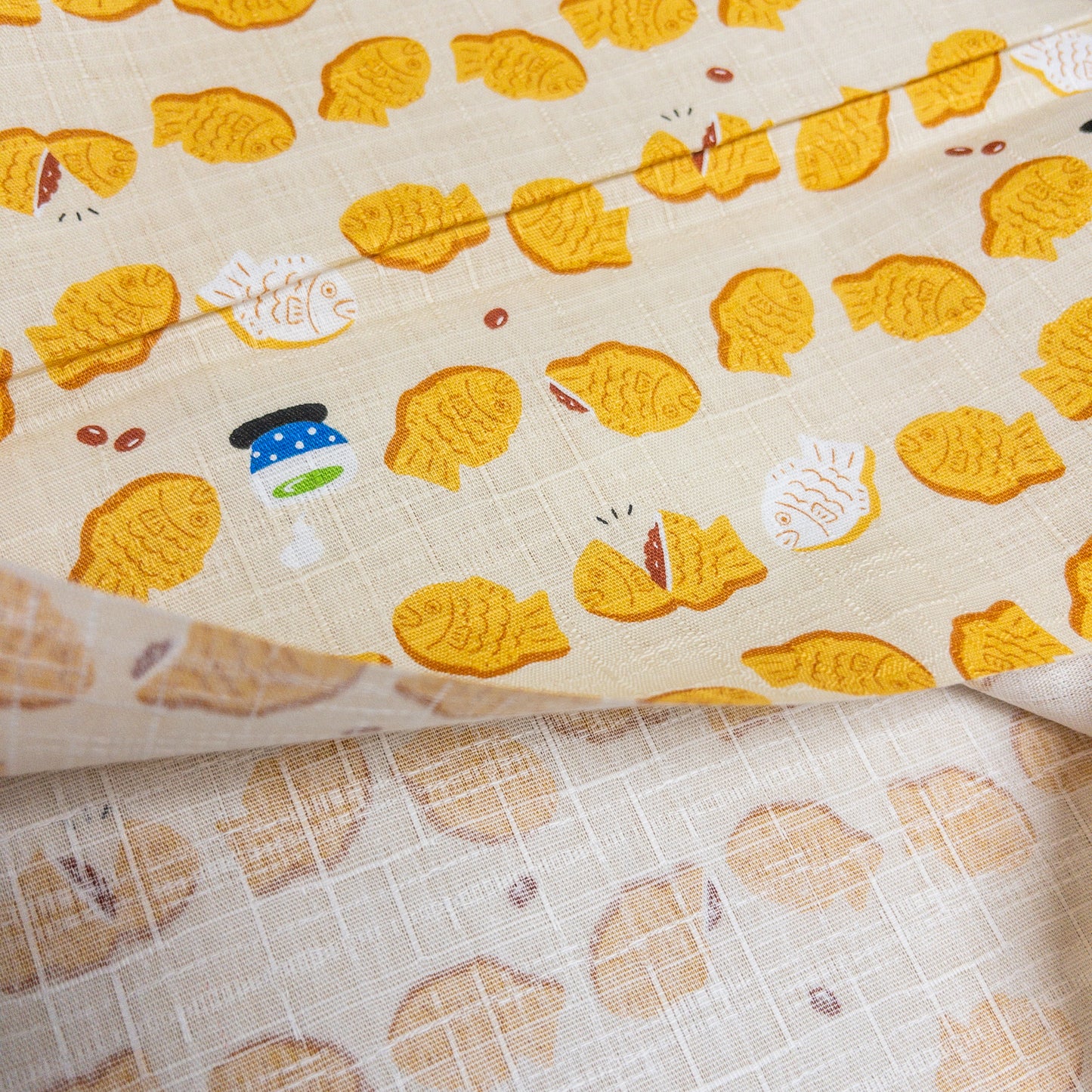 Japan | taiyaki 紅豆鯛魚燒 | cotton printed dobby 竹節棉