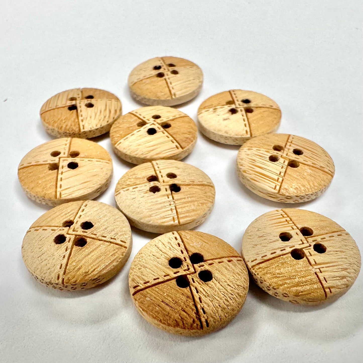 japanese buxus microphylla buttons 15mm 6pcs 日本黃楊鈕扣 15mm 6粒裝