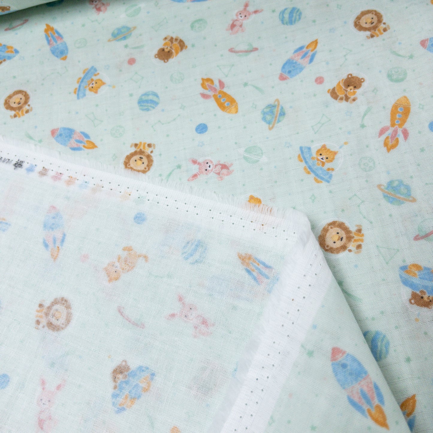 Japan | animals in space 星球動物 | cotton double gauze 二重紗