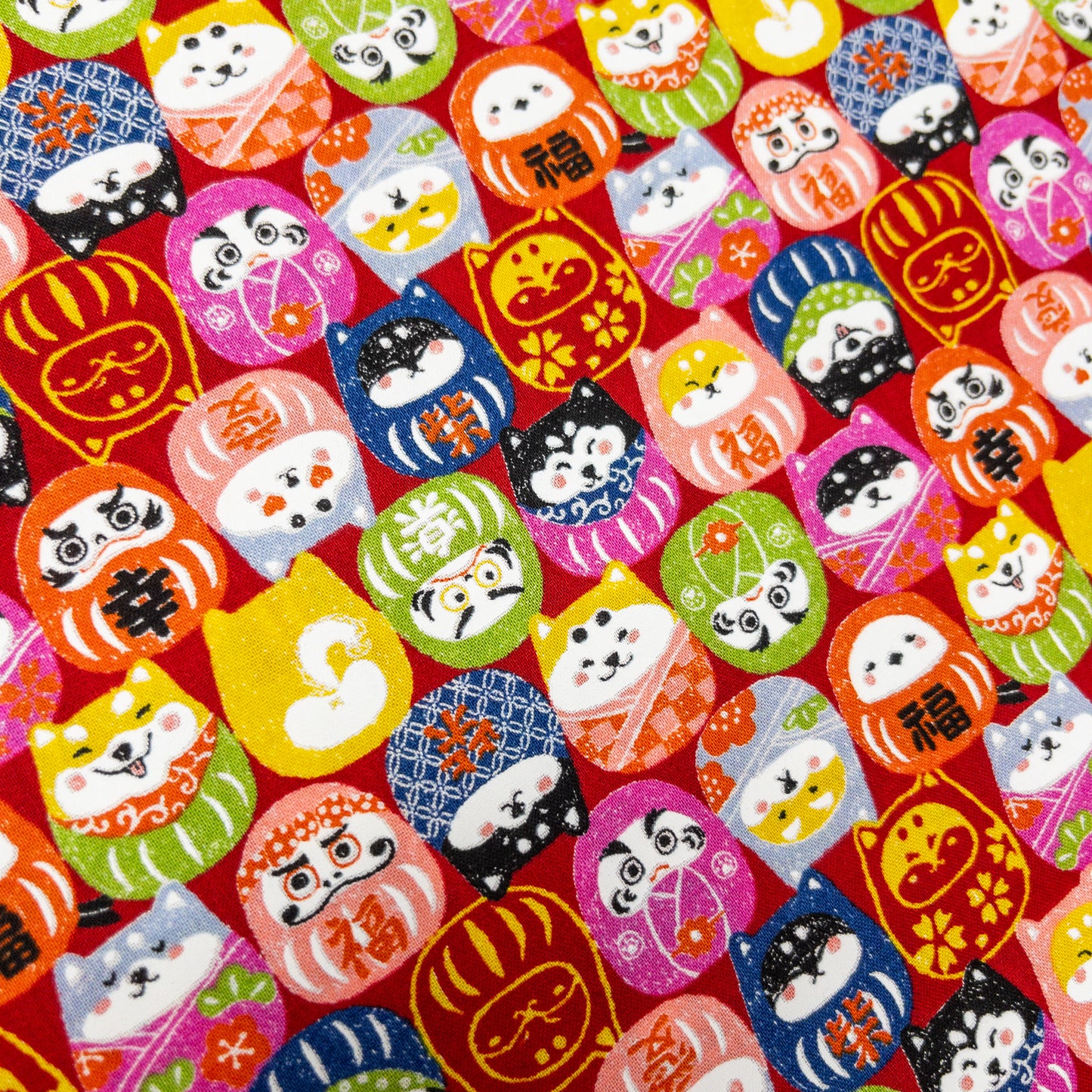 Japan | shiba daruma 柴犬達摩 | cotton printed sheeting