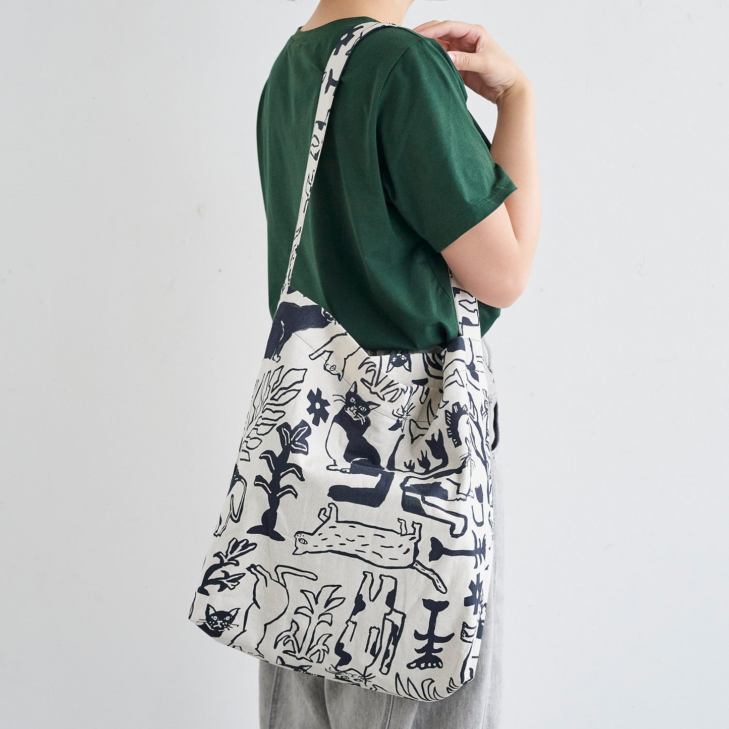 NekoNoe K from 30 SEWINGPINS | Ayano Tamuro 貓咪和植物 | cotton printed sheeting 純棉