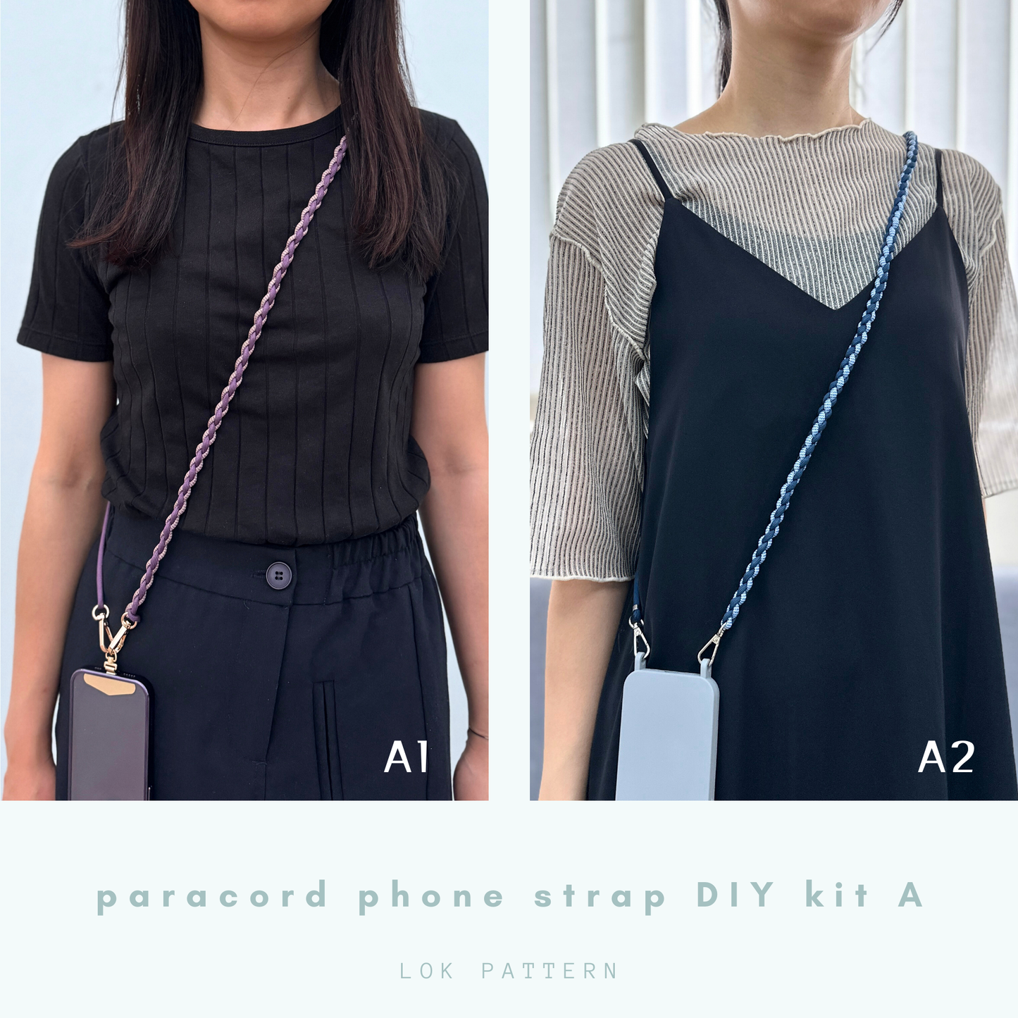 Lok Pattern│ 可調節長度 - 傘繩編織電話繩材料包DIY kit A + 教學影片