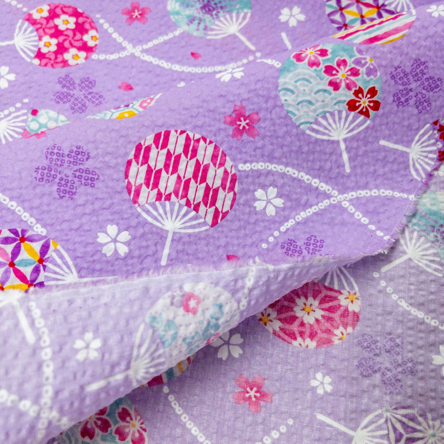 Japan | Japanese summer 夏祭扇子 | cotton seer sucker 泡泡棉浴衣布