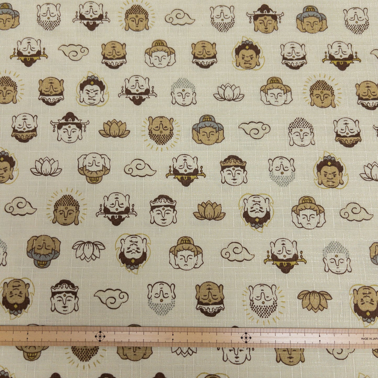 Japan | cute buddha卡通佛相 | cotton printed dobby 竹節棉