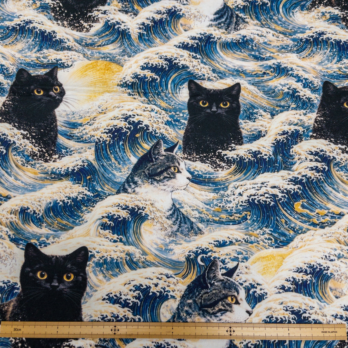 Taiwan | 波浪黑貓 black cats | cotton 純棉