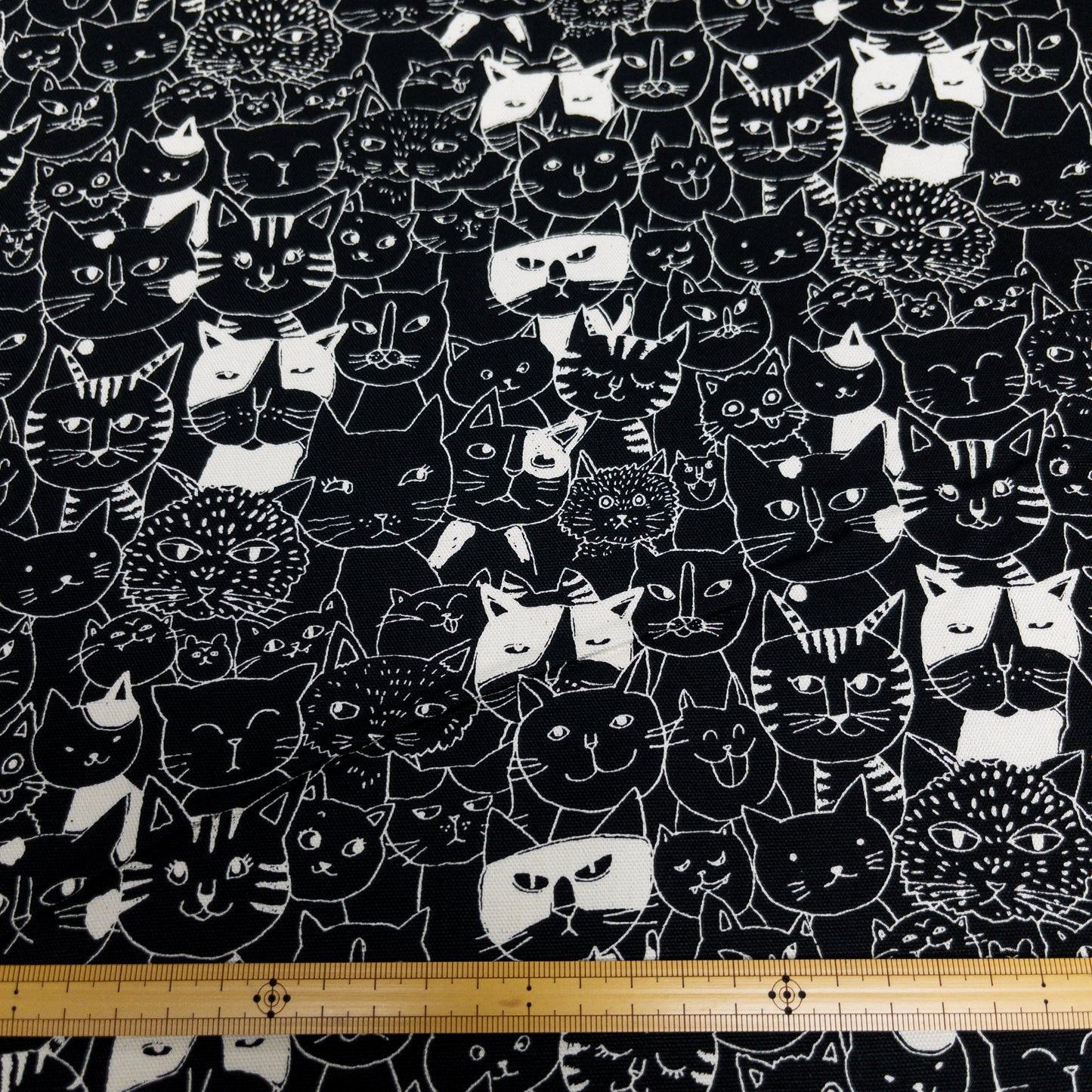 Japan | black white cat 黑白貓 | cotton printed oxford 純棉
