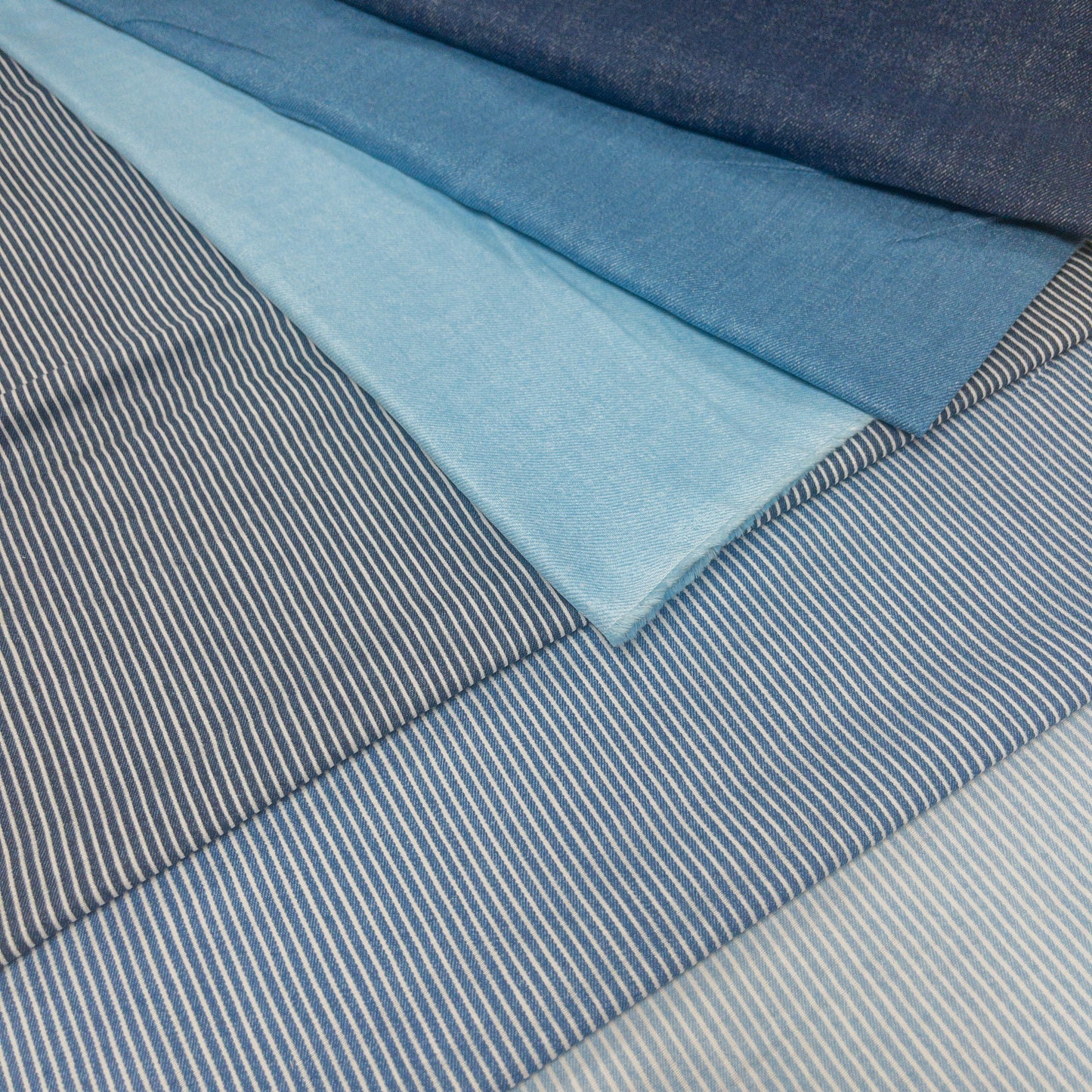 Japan | strips faux denim 仿牛仔間條 | cotton double gauze 二重紗