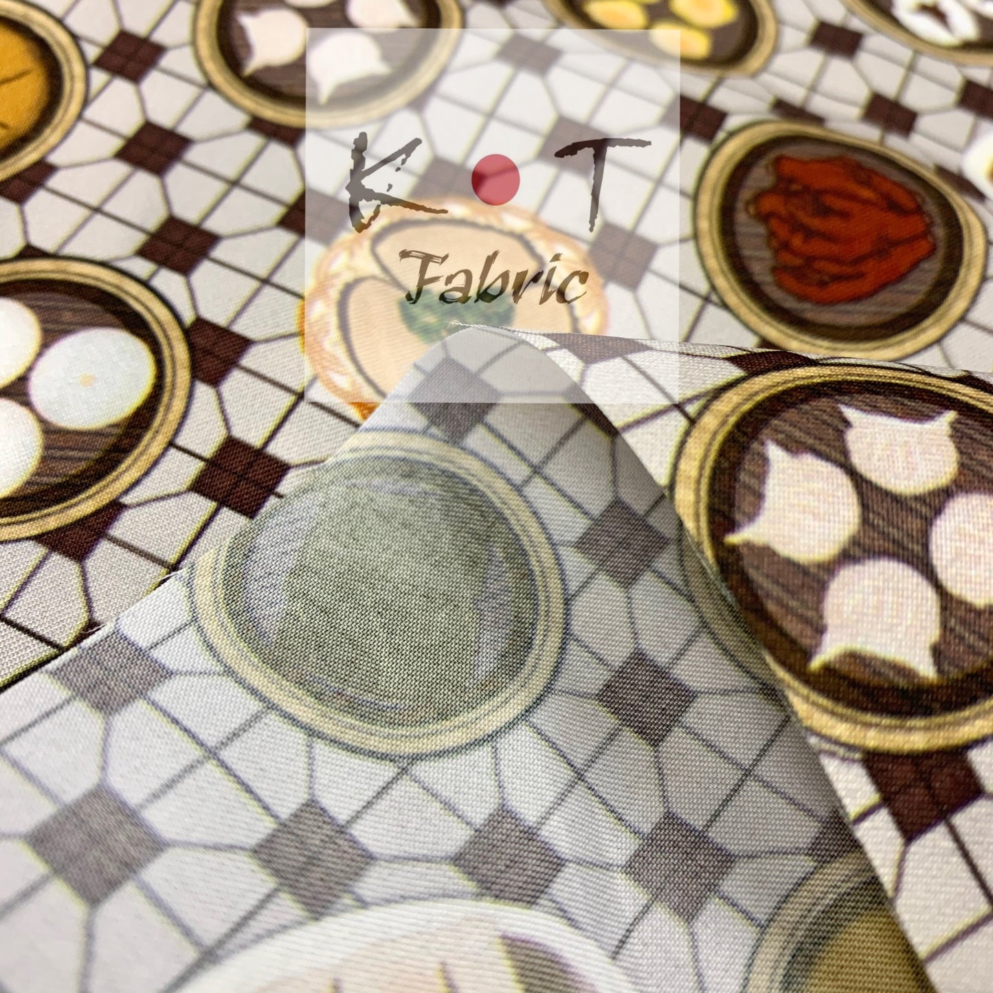 【K‧T FABRIC】懷舊點心 dimsum waterproof fabric 防水布