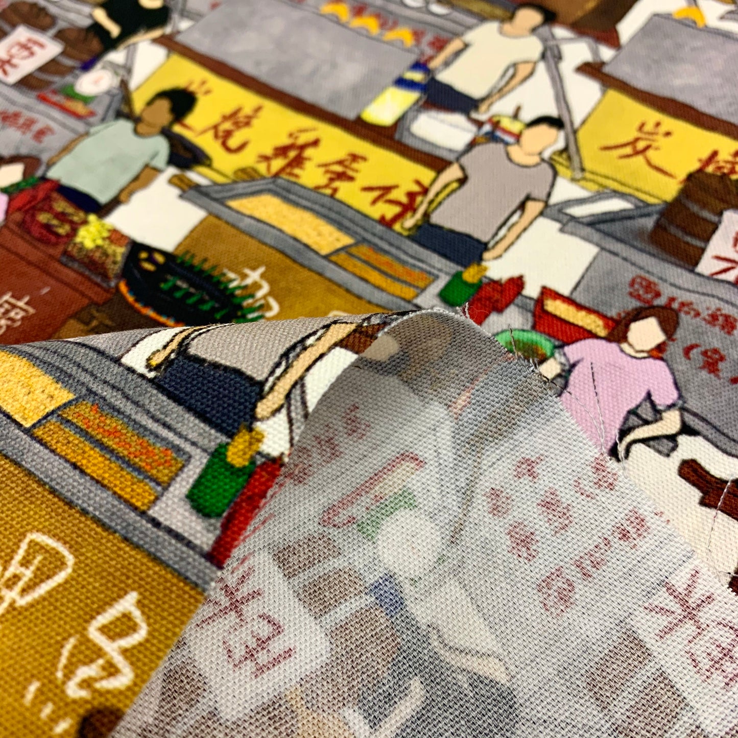 【K‧T FABRIC】車仔檔mobile stalls cotton printed oxford 純棉