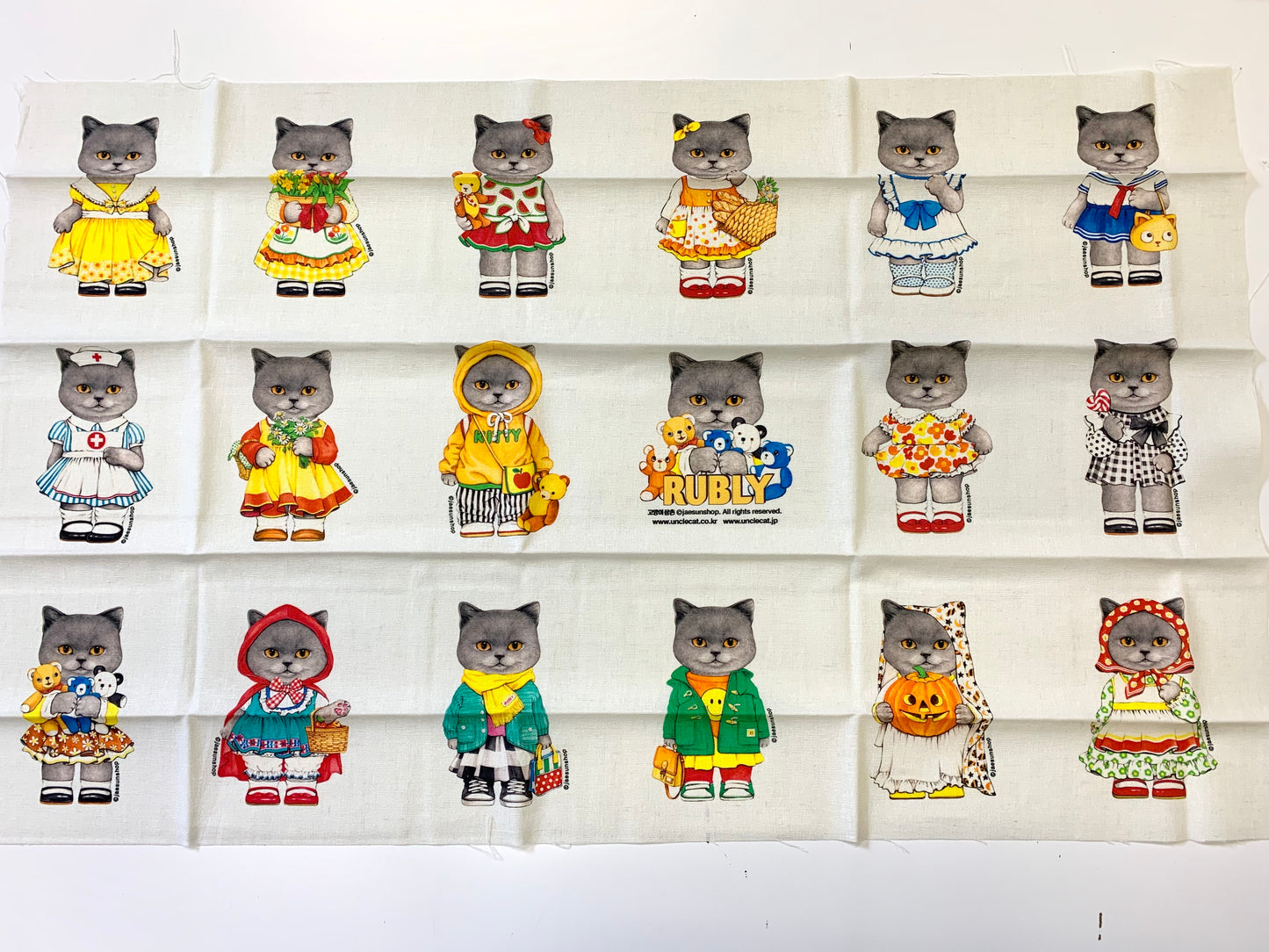 Unclecat 貓叔叔 | Russian Blue Cat Rubly mini | cotton linen 棉麻