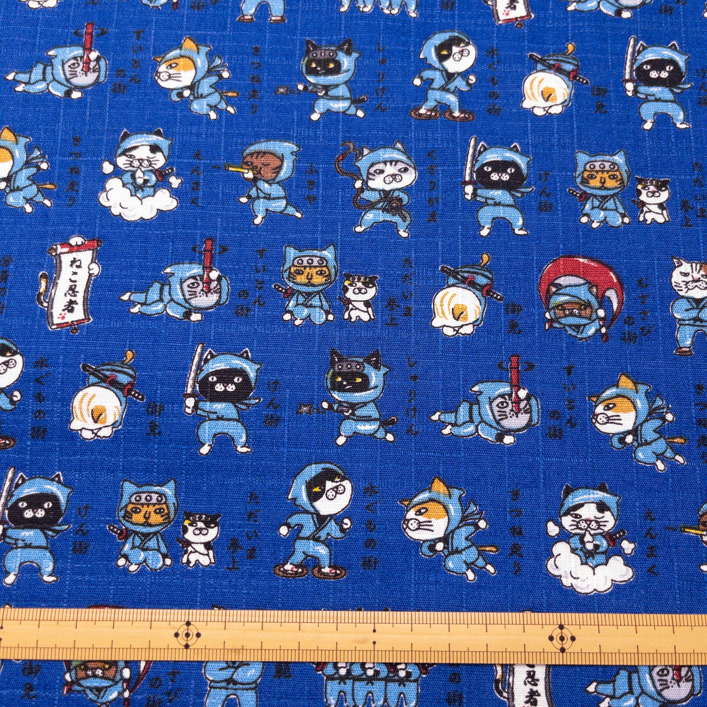 Japan | ninja cat 忍者貓太郎 | cotton printed dobby 竹節棉