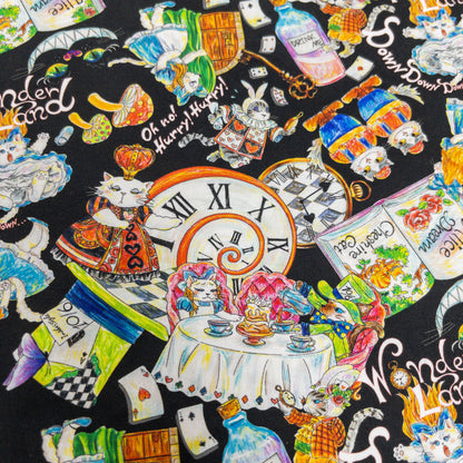 Japan | 『Hoyoka』Alice in Nyanderland Cats 愛麗絲貓貓 | cotton printed sheeting 純棉