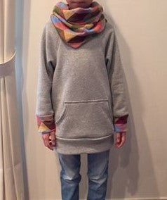 maffon | triangle patterns red blue green brown 三角拼色 紅藍綠啡 | cotton jacquard knit 雙面純棉提花針織 - 170cm