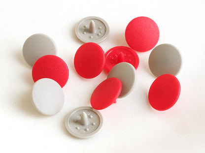 solid color rubber snap press machine button 30 colors 13mm - 12 pairs 純色機用膠啪鈕 30色 13mm - 12對 (需使用打鈕機)