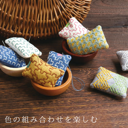 Japan | tie dye sashiko embroidery fabric 紮染刺子繡 刺繡 布料 55x50cm - 12色