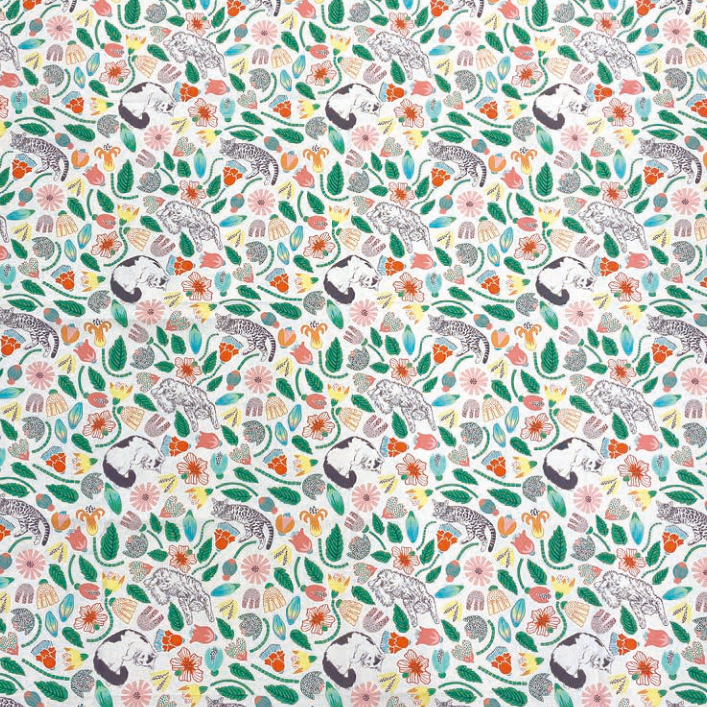 Japan | 365 cat. art cats cats garden 貓貓庭園 | cotton printed sheeting 純棉
