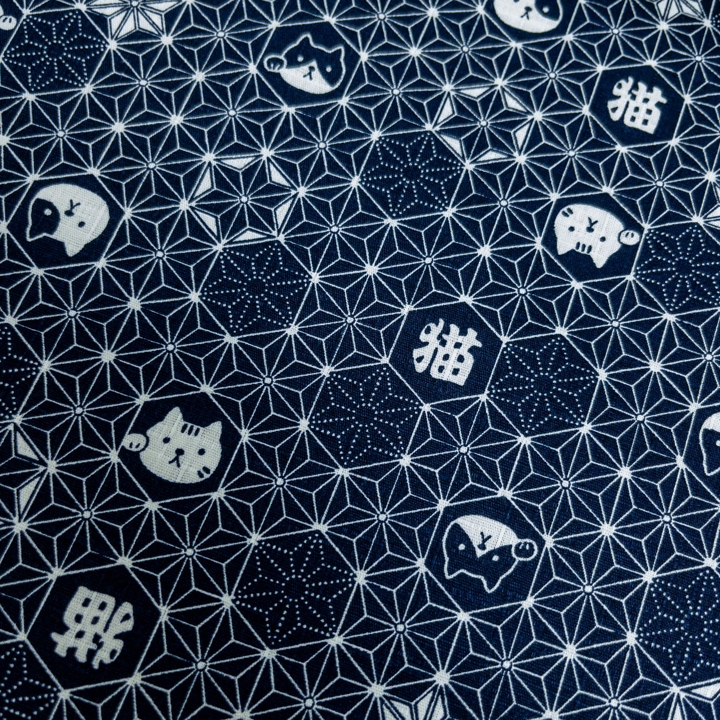 Japan | asanoha cat 麻の葉貓貓 | cotton printed dobby 竹節棉