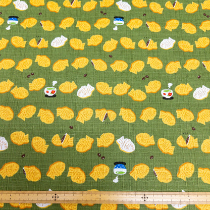 Japan | taiyaki 紅豆鯛魚燒 | cotton printed dobby 竹節棉