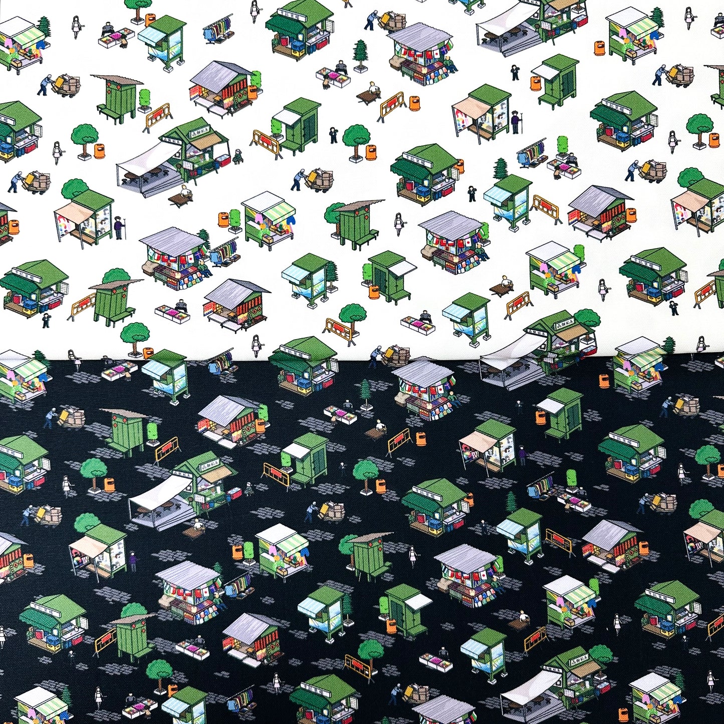 【K‧T FABRIC】香港舊式鐵皮檔 Hong kong’s hawker stall | cotton printed oxford 純棉