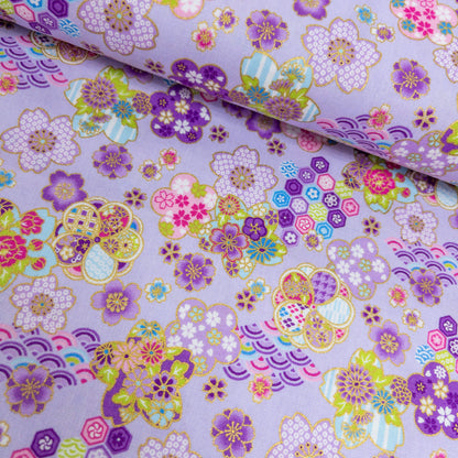 Japan | japanese gilded sakura 燙金櫻花 | cotton printed sheeting 純棉