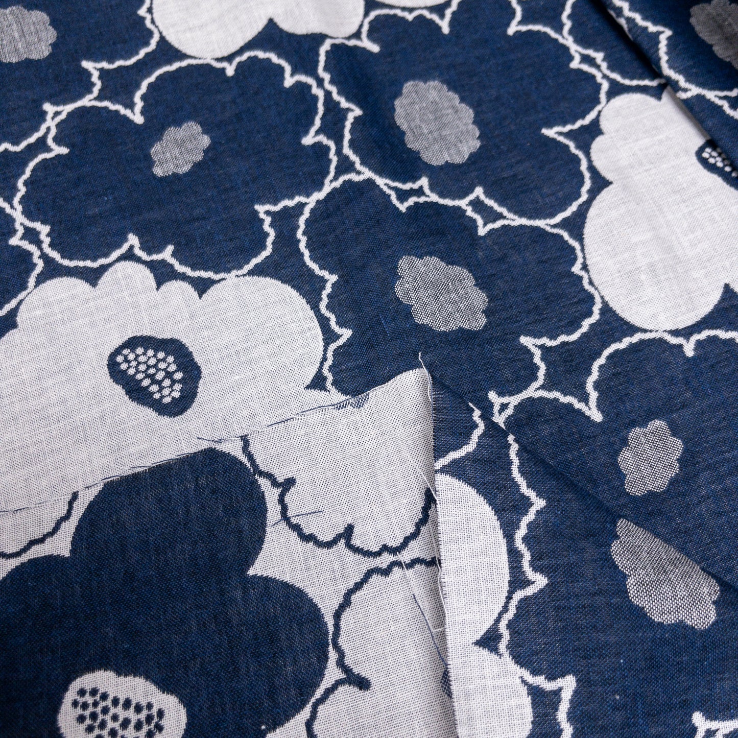 Kobayashi | Nordic floral 北歐拼色線條花 | cotton double weave jacquard 純棉雙面提花