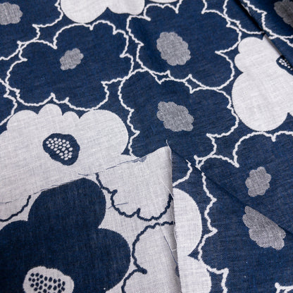 Kobayashi | Nordic floral 北歐拼色線條花 | cotton double weave jacquard 純棉雙面提花