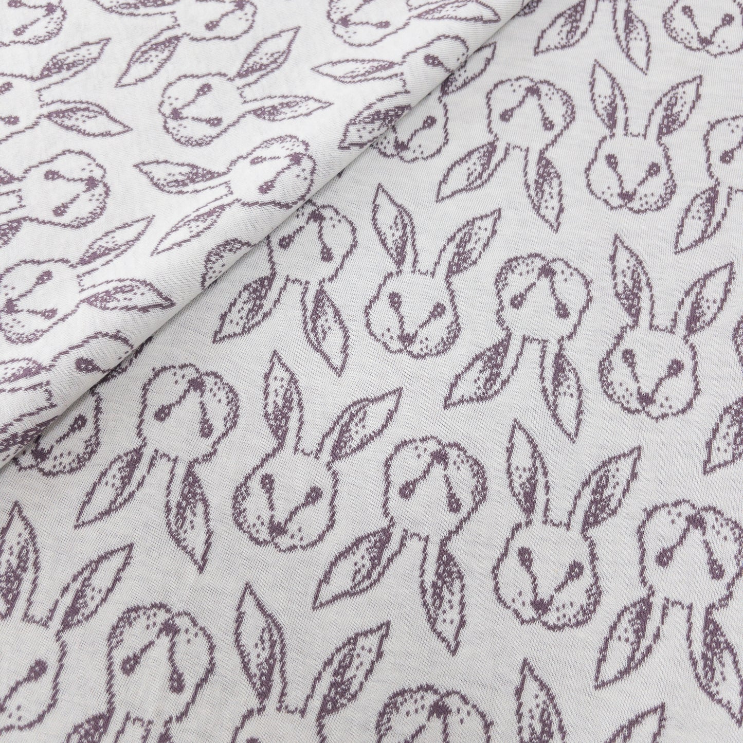 maffon | petit lapin rabbit top purple x white 小兔子 紫+白 | cotton jacquard knit 雙面純棉提花針織 160cm