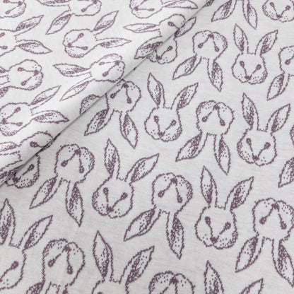 maffon | petit lapin rabbit top purple x white 小兔子 紫+白 | cotton jacquard knit 雙面純棉提花針織 160cm