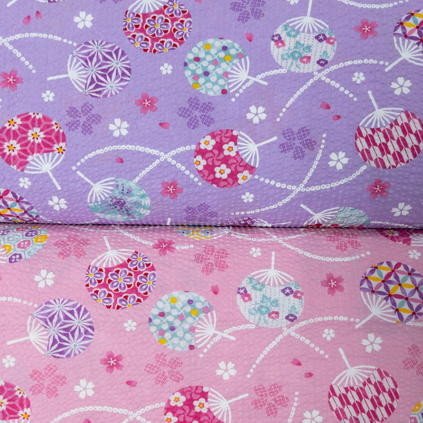 Japan | Japanese summer 夏祭扇子 | cotton seer sucker 泡泡棉浴衣布