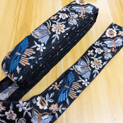 embroidery webbing 刺繡帶 | butterfly flowers 蝴蝶花朵 5cm