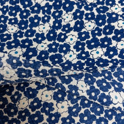 Japan | blue little flowers 北歐藍色小花朵 | cotton seer sucker 泡泡棉浴衣布