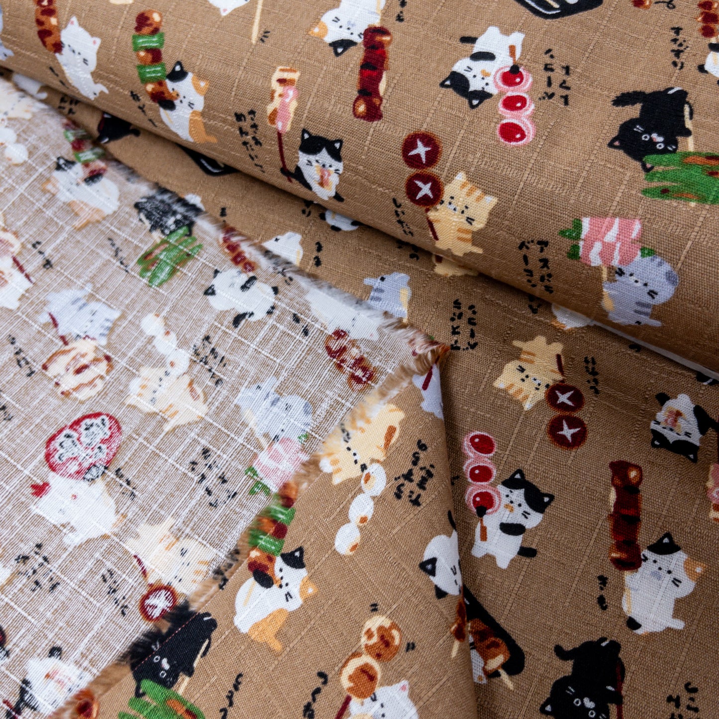 Japan | skewers cat 貓貴族串燒 | cotton printed dobby 竹節棉