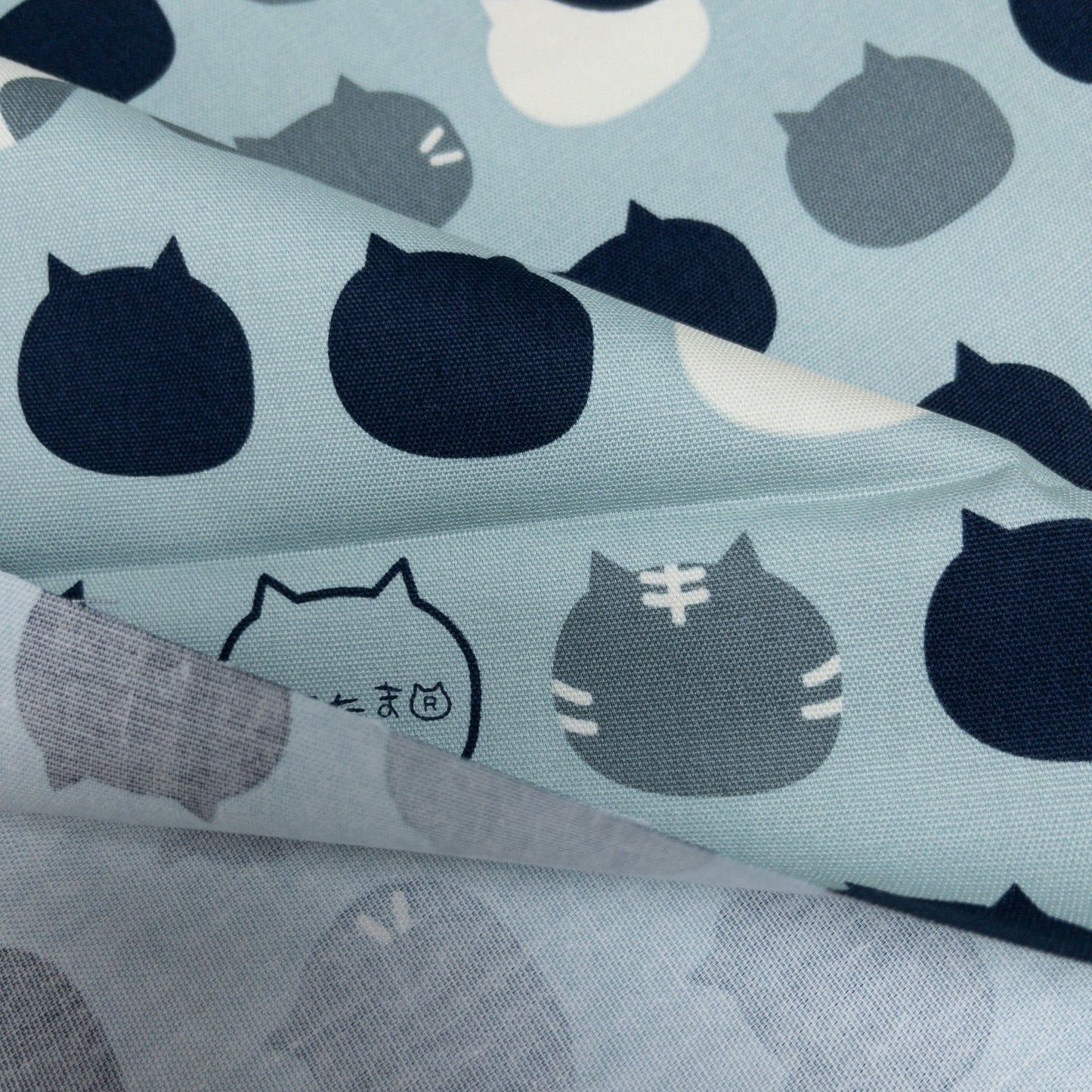 Japan | 「ねこたま」cat heads 彩色大貓頭 | cotton printed oxford 純棉