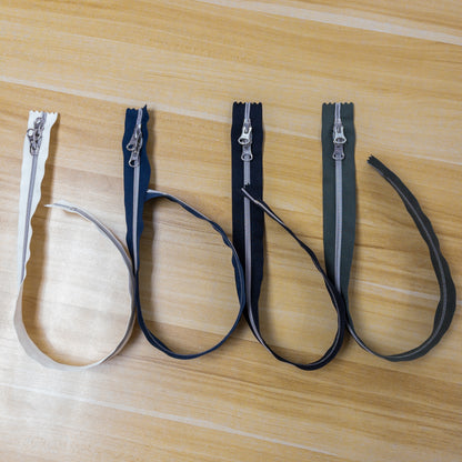 YKK Metallion Sliver Coil Nylon close end double slide zipper 50cm 4 colors YKK銀色尼龍密尾雙頭拉鍊 50cm 4色