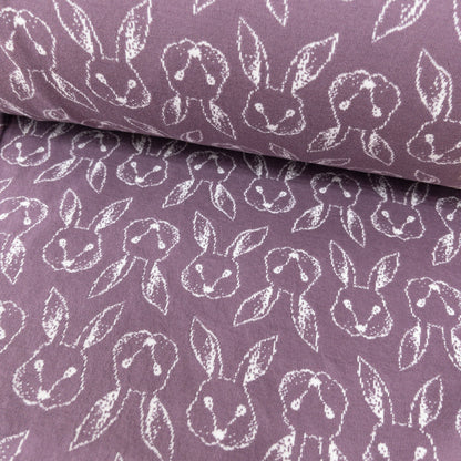 maffon | petit lapin rabbit top purple x white 小兔子 紫+白 | cotton jacquard knit 雙面純棉提花針織 160cm