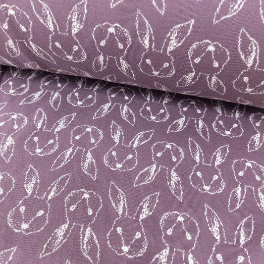 maffon | petit lapin rabbit top purple x white 小兔子 紫+白 | cotton jacquard knit 雙面純棉提花針織 160cm