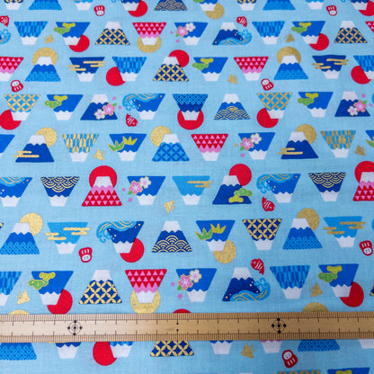 Japan | hot stamping fuji  燙金富士山圖案 | cotton printed sheeting