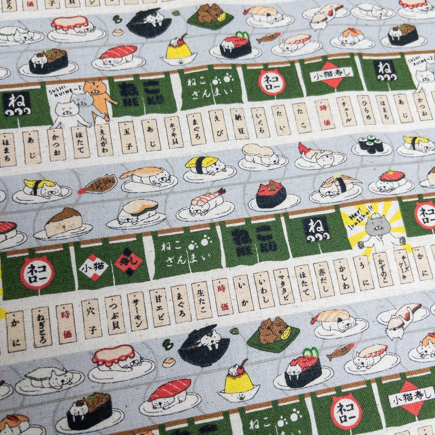 Kobayashi | sushi cat 迴轉壽司貓貓 | cotton linen 棉麻