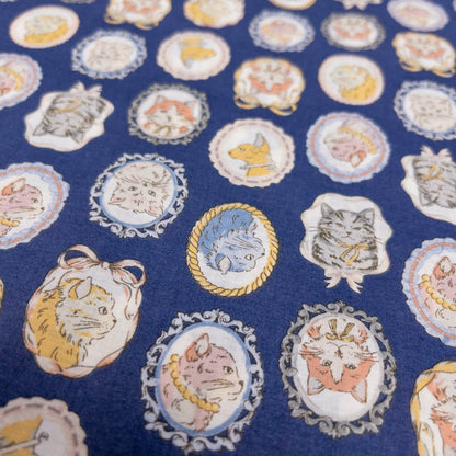 Japan | mirror cat 貓貓鏡子 | cotton printed 60s 純棉