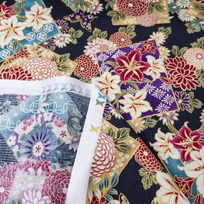 Quilt Gate | Japanese flowers butterfly 和風花球蝴蝶 | cotton printed sheeting 純棉