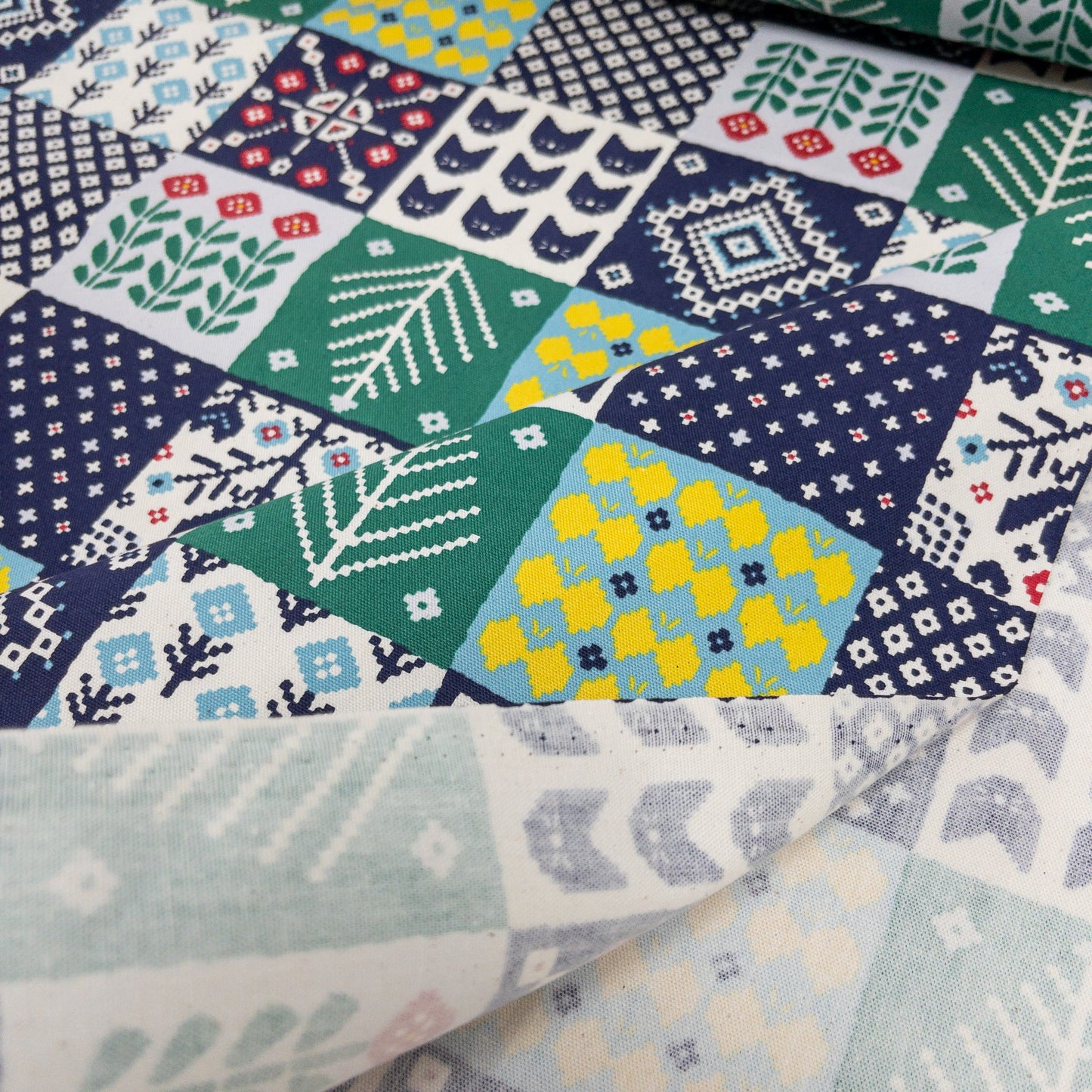 Japan |Plaid faux embroidery 格仔仿刺繡 | cotton printed oxford 純棉