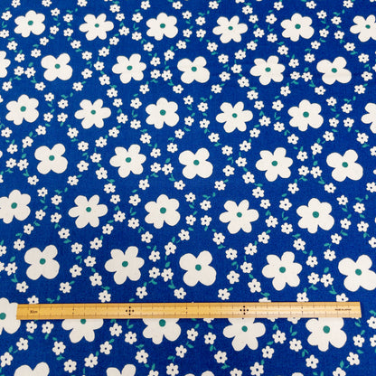 Japan | 藍底菱形白花 | cotton printed oxford 純棉