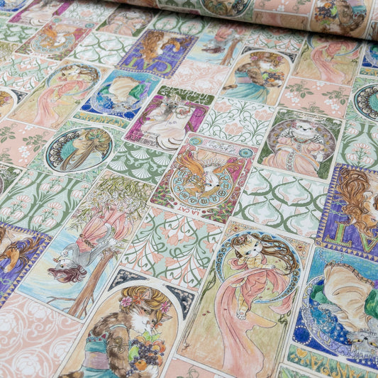 Japan | 『Hoyoka』Art Cats新藝術風格貓貓 | cotton printed sheeting 純棉