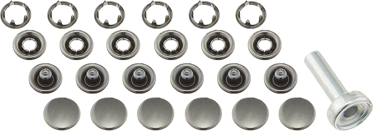 Clover capped prong snap button 12mm 6pcs with tools 有蓋面五爪扣+打鈕工具 12mm 6對