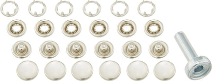 Clover capped prong snap button 12mm 6pcs with tools 有蓋面五爪扣+打鈕工具 12mm 6對