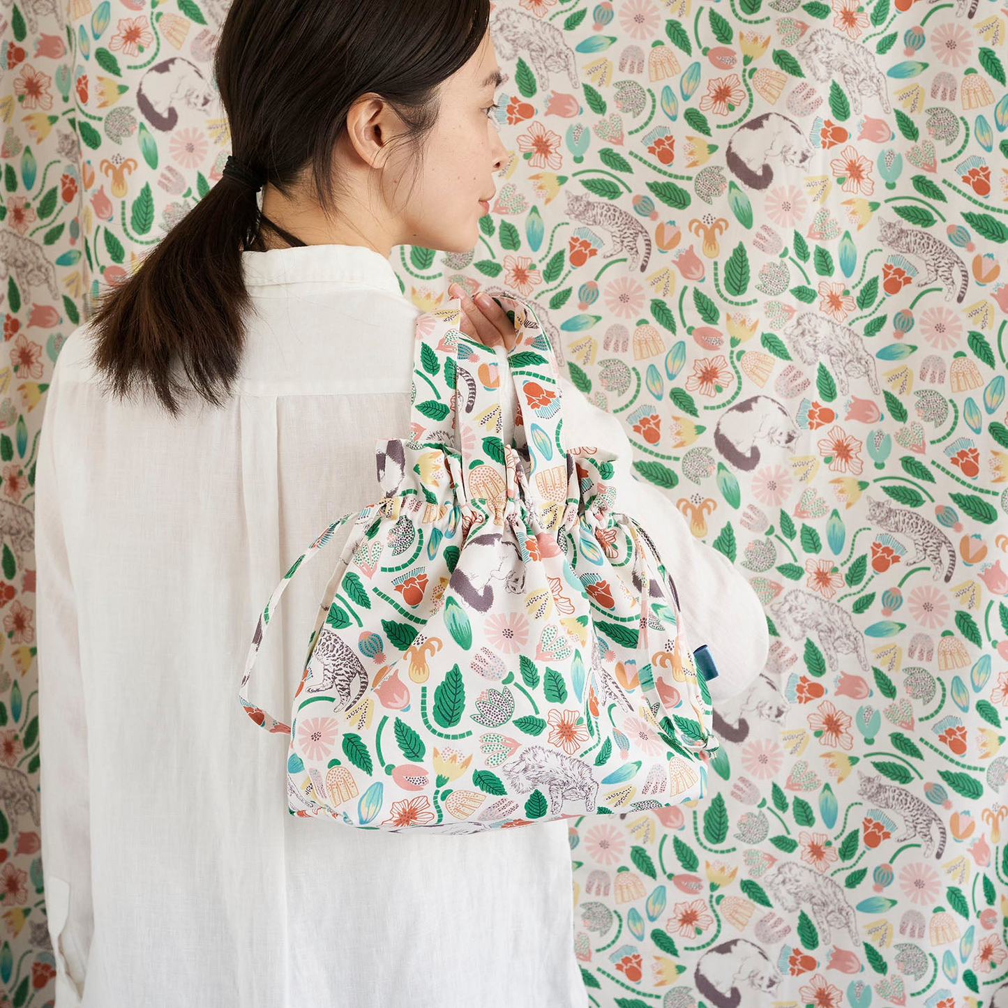 Japan | 365 cat. art cats cats garden 貓貓庭園 | cotton printed sheeting 純棉